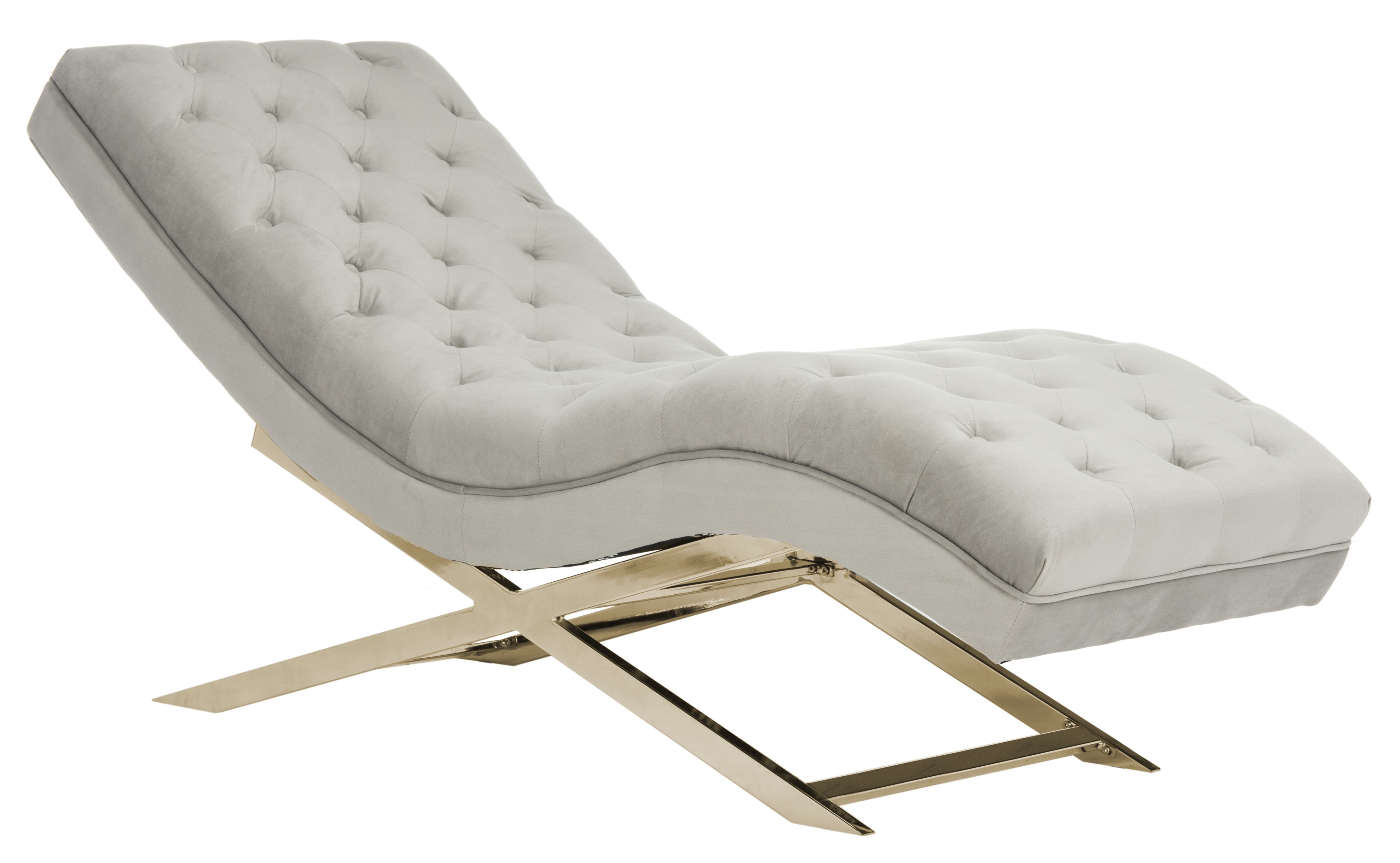 Monroe Chaise W/ Round Pillow - Grey/Gold - Arlo Home - Image 2