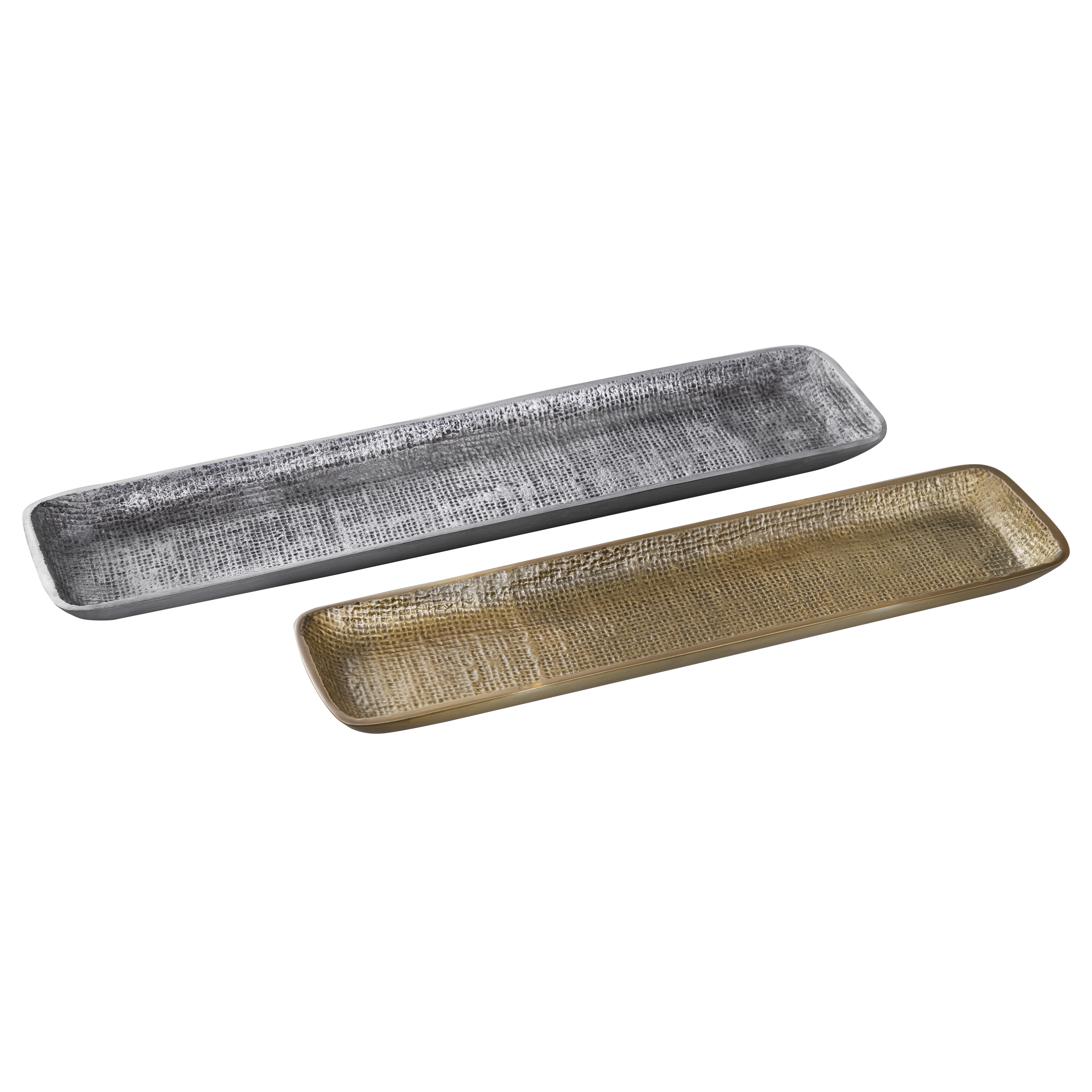 Louk Tray - Set of 2 Silver and Brass - Image 4