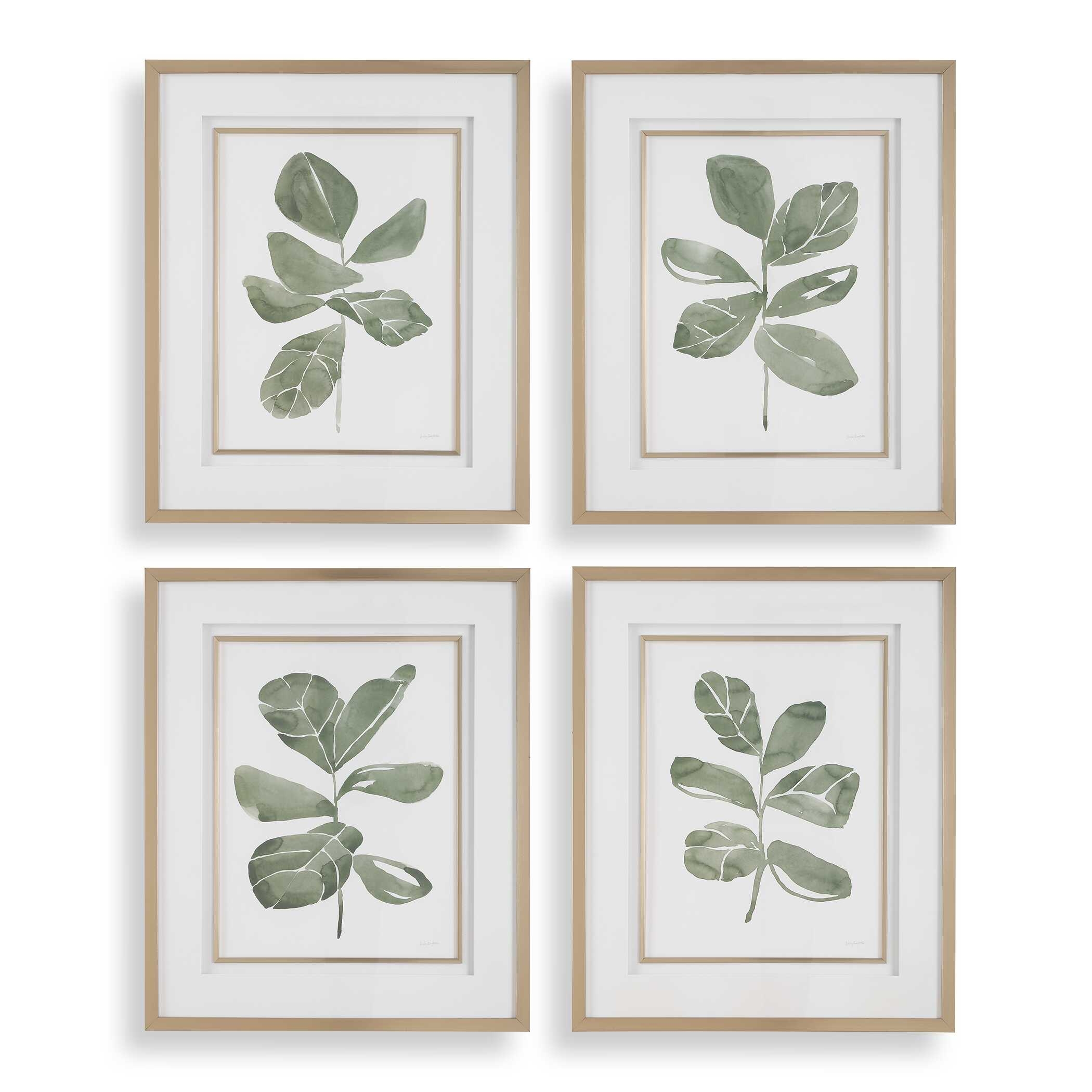 Fiddle Head Leaf Botanical Prints Set/4 - Image 0