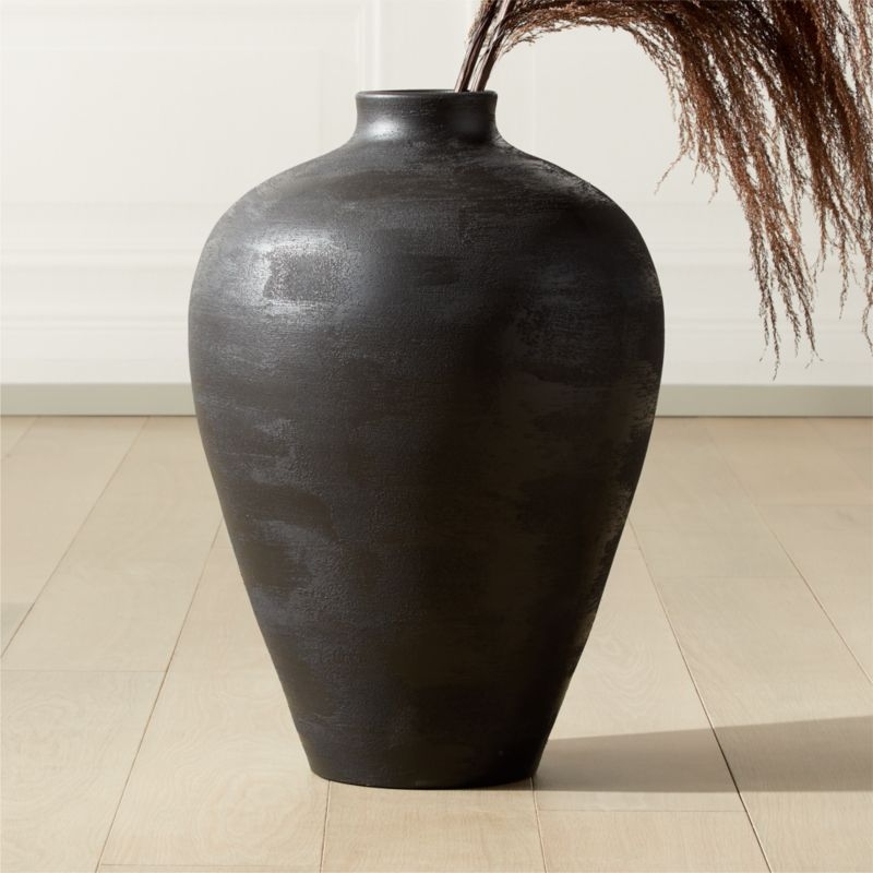Oso Black Hand-Thrown Vase - Image 1
