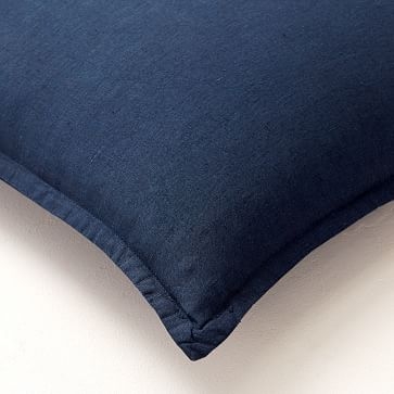 European Flax Linen Pillow Cover, 20"x20", Frost Gray Fiber Dye, Set of 2 - Image 3