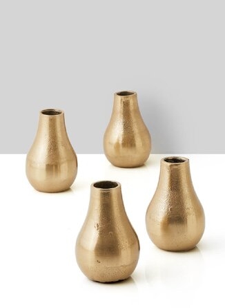 Pilla Gold Indoor/Outdoor Metal Table Vase, Set of 4 - Image 1