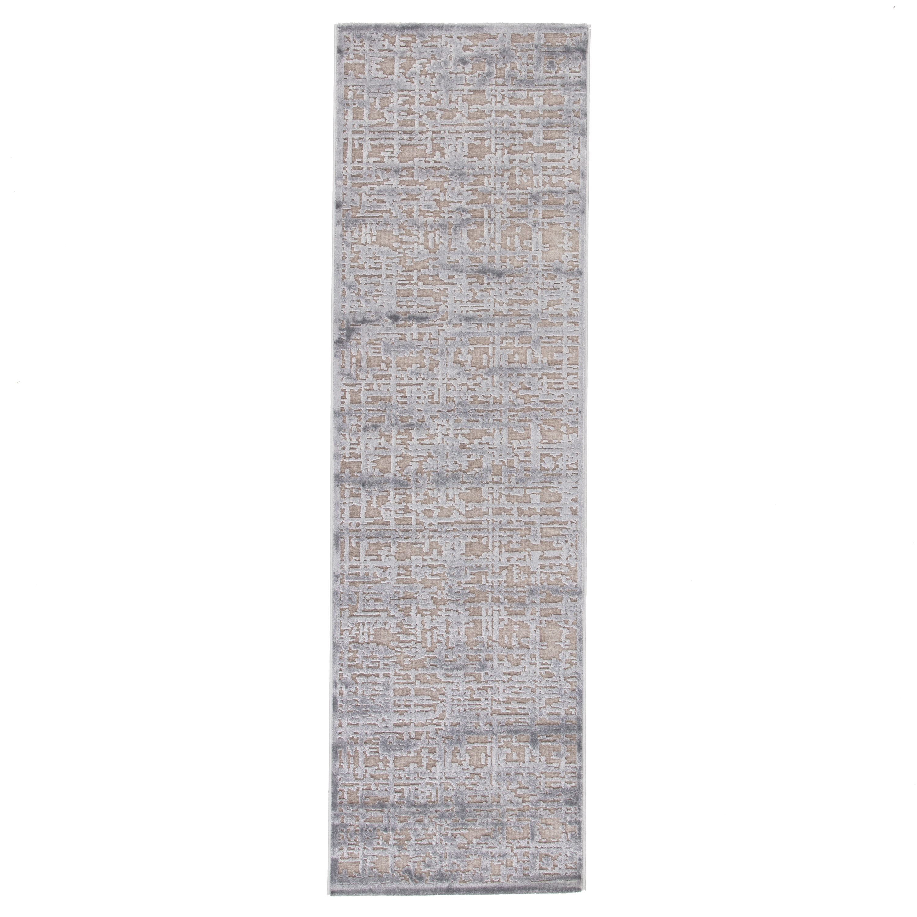 Dreamy Abstract Gray/ Silver Runner Rug (2'6"X8') - Image 0