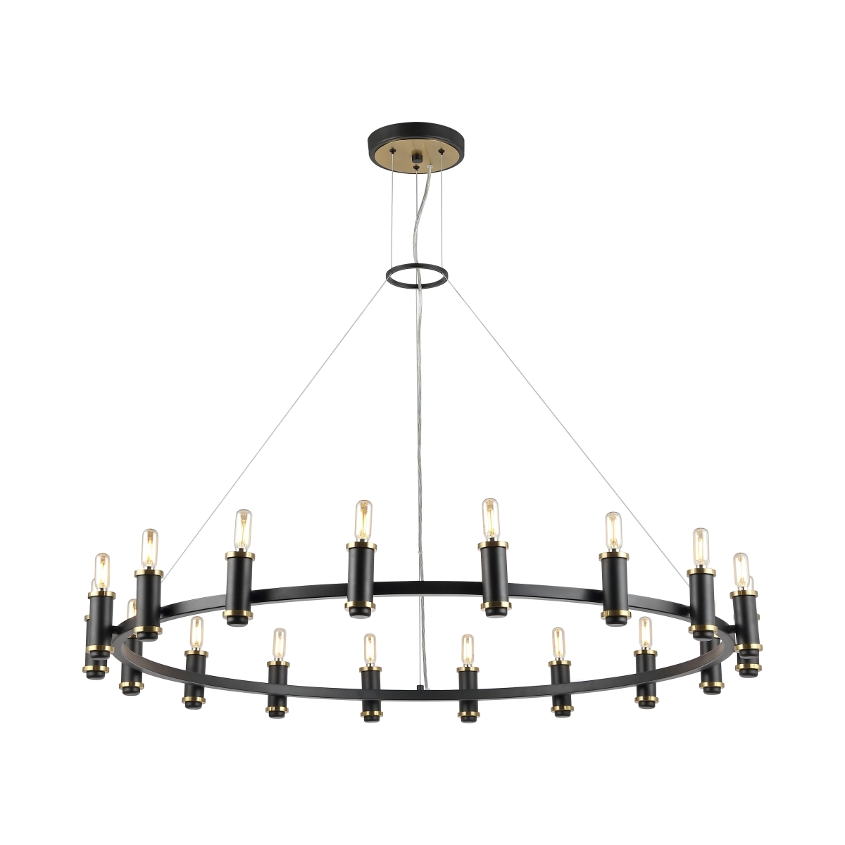 Poitier 18 Lt 46" Chandelier - Black/Brass - Safavieh - Image 6