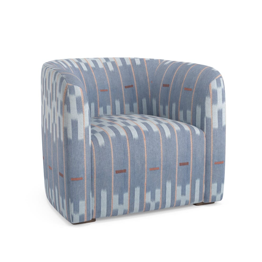 Chambray Lattice Baule Esther Accent Chair by St. Frank | Blue | 36"W x 34"D x 30"HSeat - Image 1