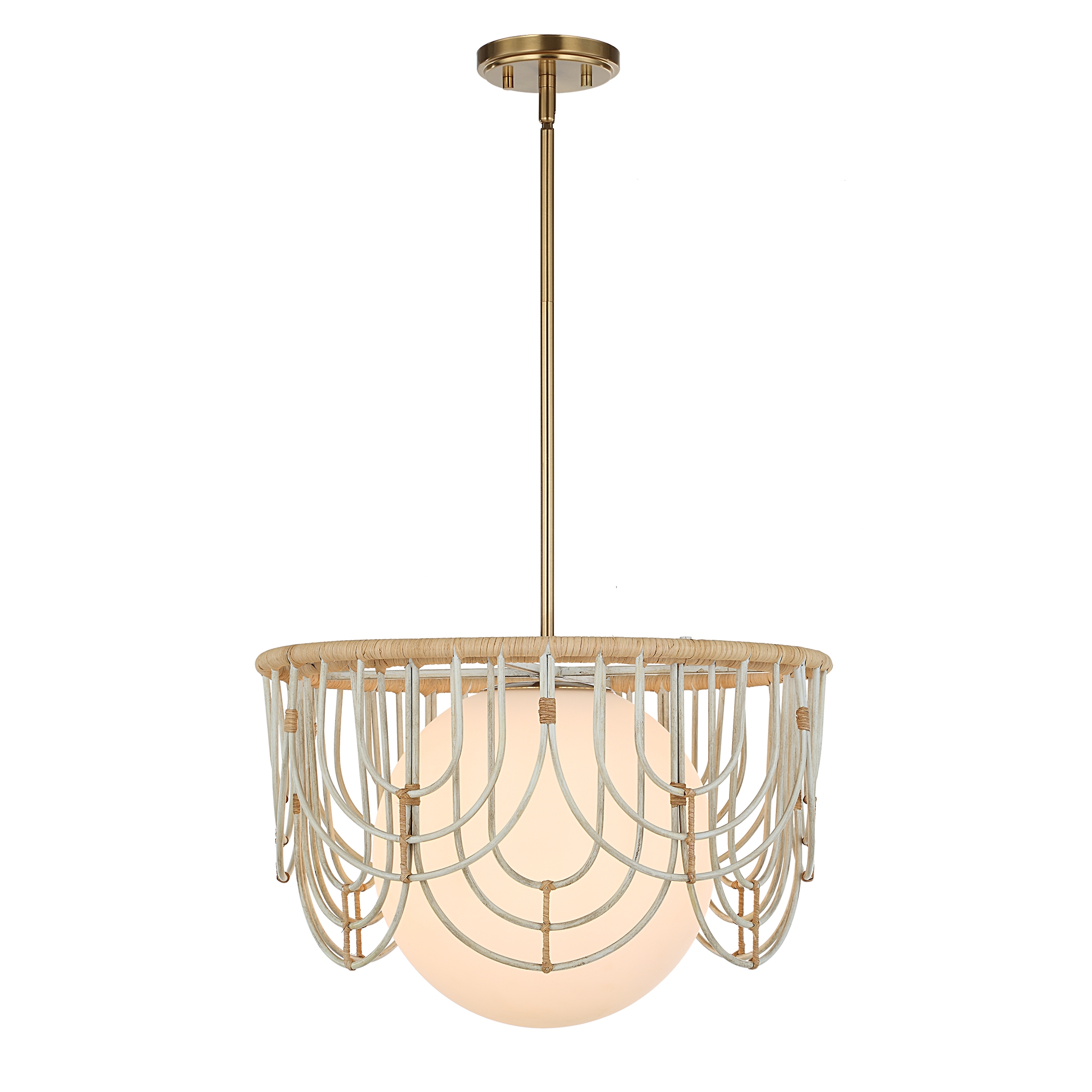 Arches 1 Light Rattan Pendant - Image 3
