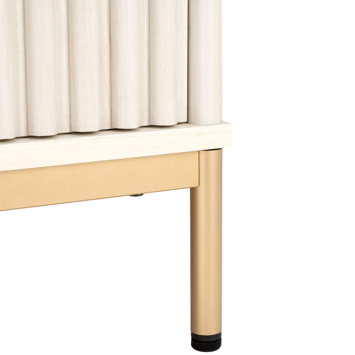 Lylia 2 Door Coffee Table - Bleached White / Gold - Safavieh - Image 3