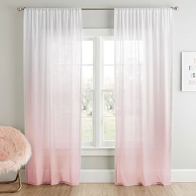 Ombre Sheer Curtain Panel, 96", Powdered Blush - Image 0
