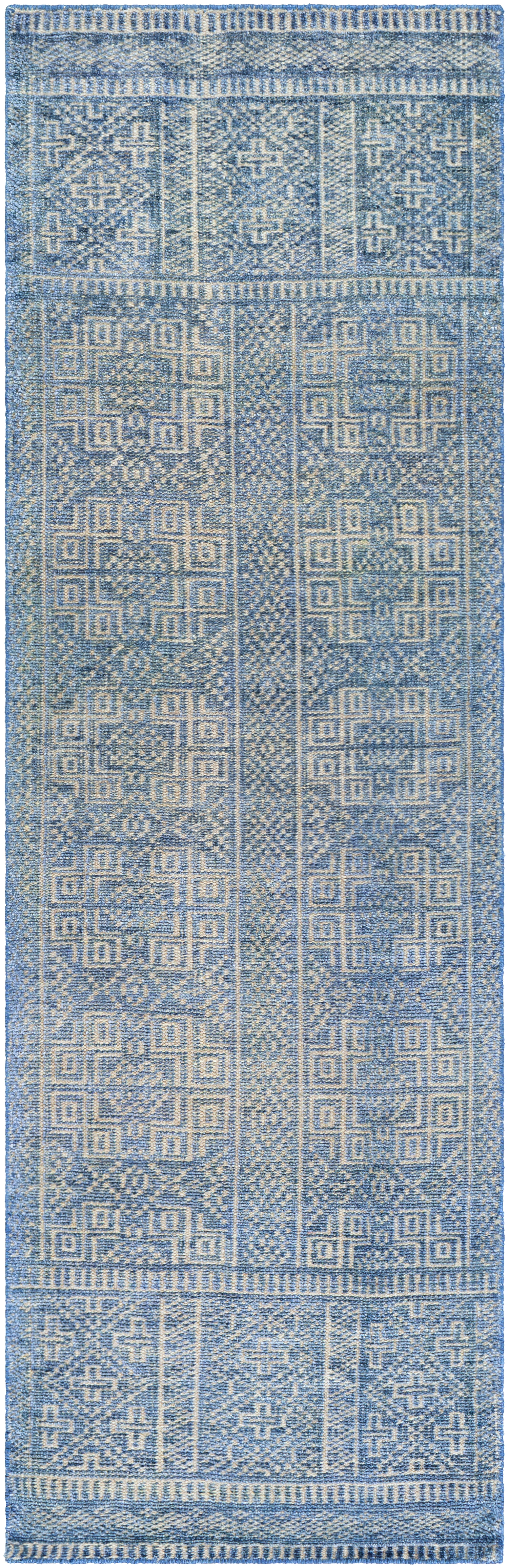Livorno Blue Indoor 2'6" x 8' Handmade Rug - Image 0