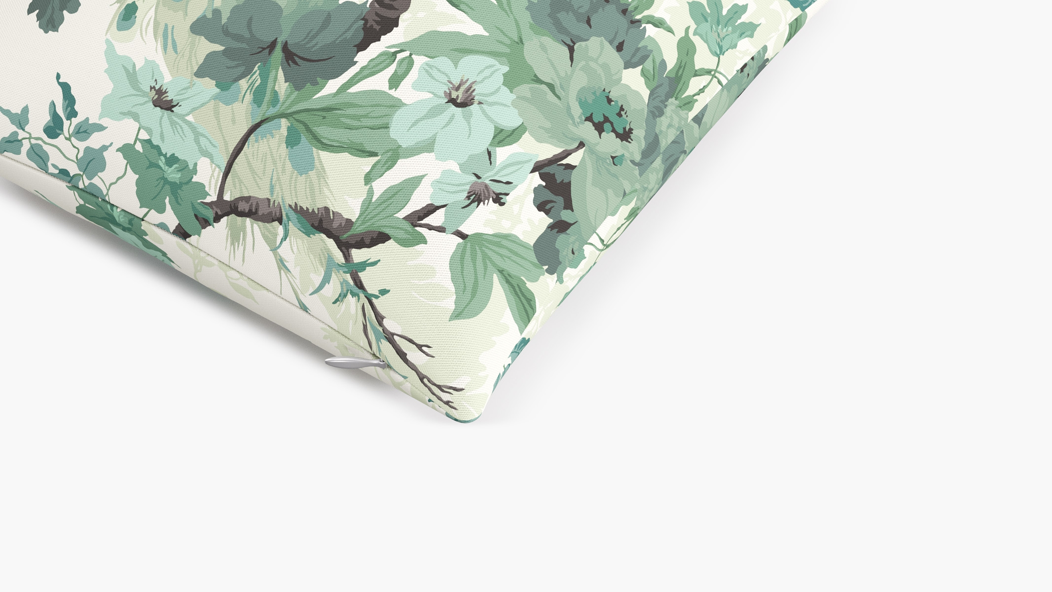 Throw Pillow 16", Jade Peacock Park, 16" x 16" - Image 1