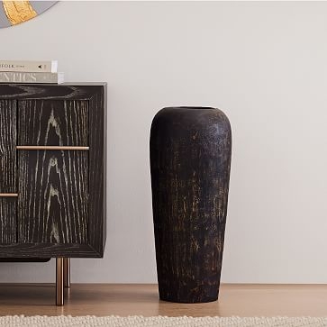 Morgan Wood Floor Vases, Floor Vase, Black, Munggur Wood, 24 Inches - Image 2