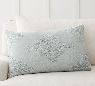 Maddie Textured Lumbar Pillow Cover, 16 x 26", Beach Glass - Image 0