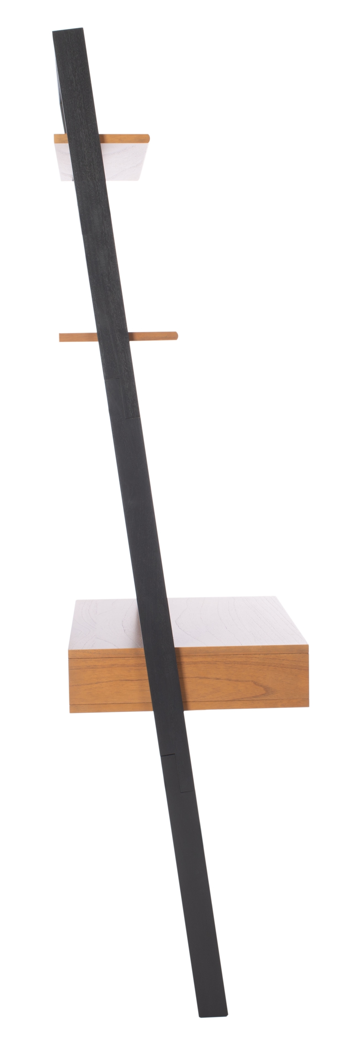 Kamy 2 Shelf Leaning Desk - Natural / Charcoal - Safavieh - Image 5