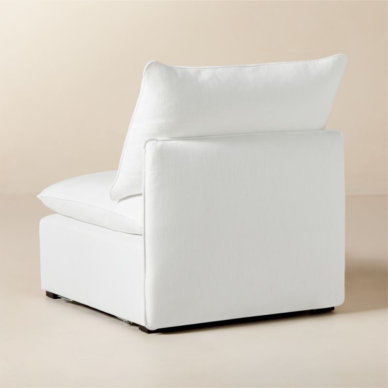 Lumis Snow White Performance Fabric Standard Depth Armless Chair - Image 2