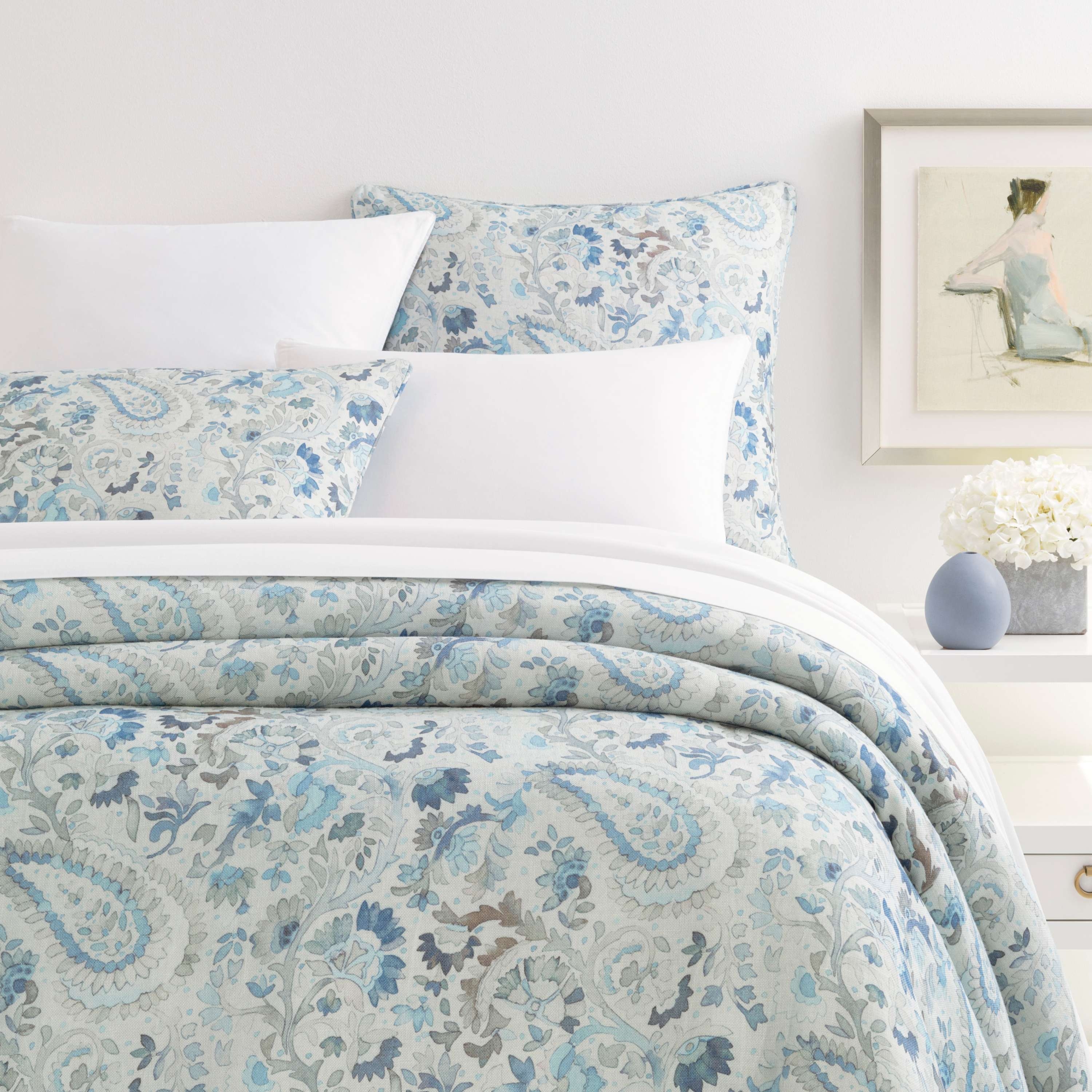 Ines Linen Blue Duvet Cover - Image 0