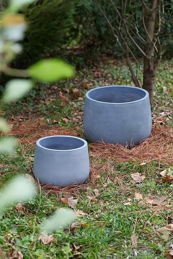 Fiber Concrete Rounded Pot, 22" - Image 0