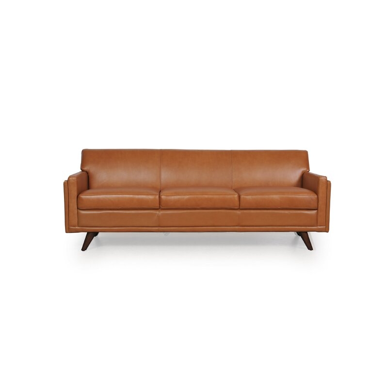 Moroni Milo 80.5"" Genuine Leather Square Arm Sofa - Image 0