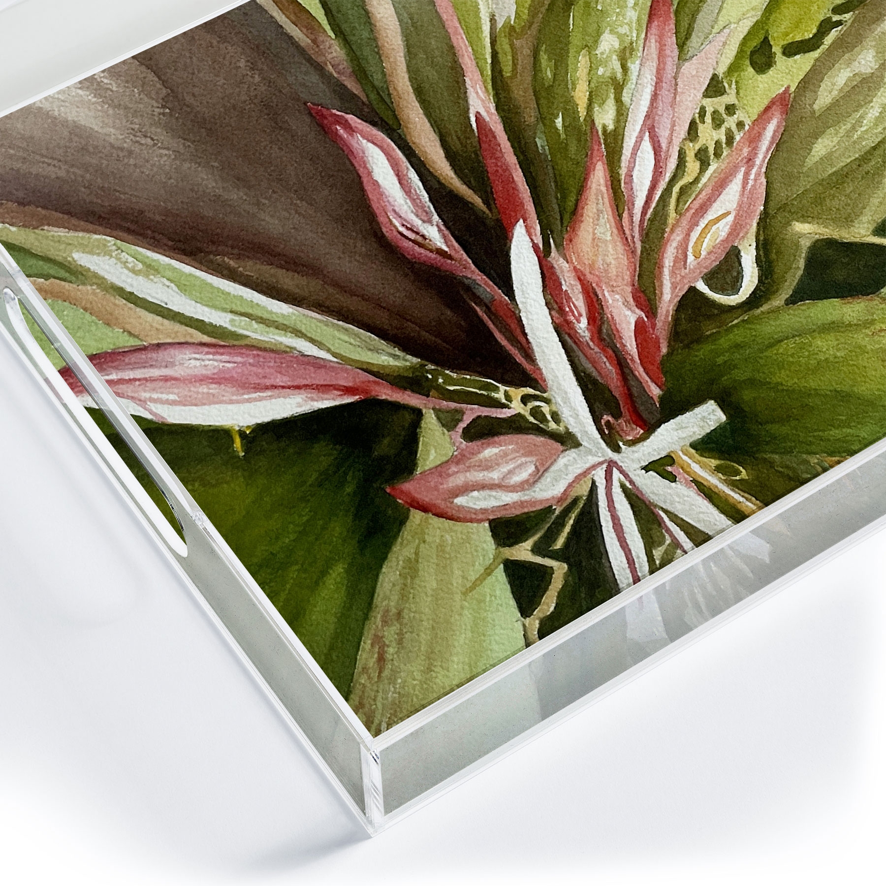 Lovely Lillies by Rosie Brown - Acrylic Tray Small 8" x 6" - Image 4