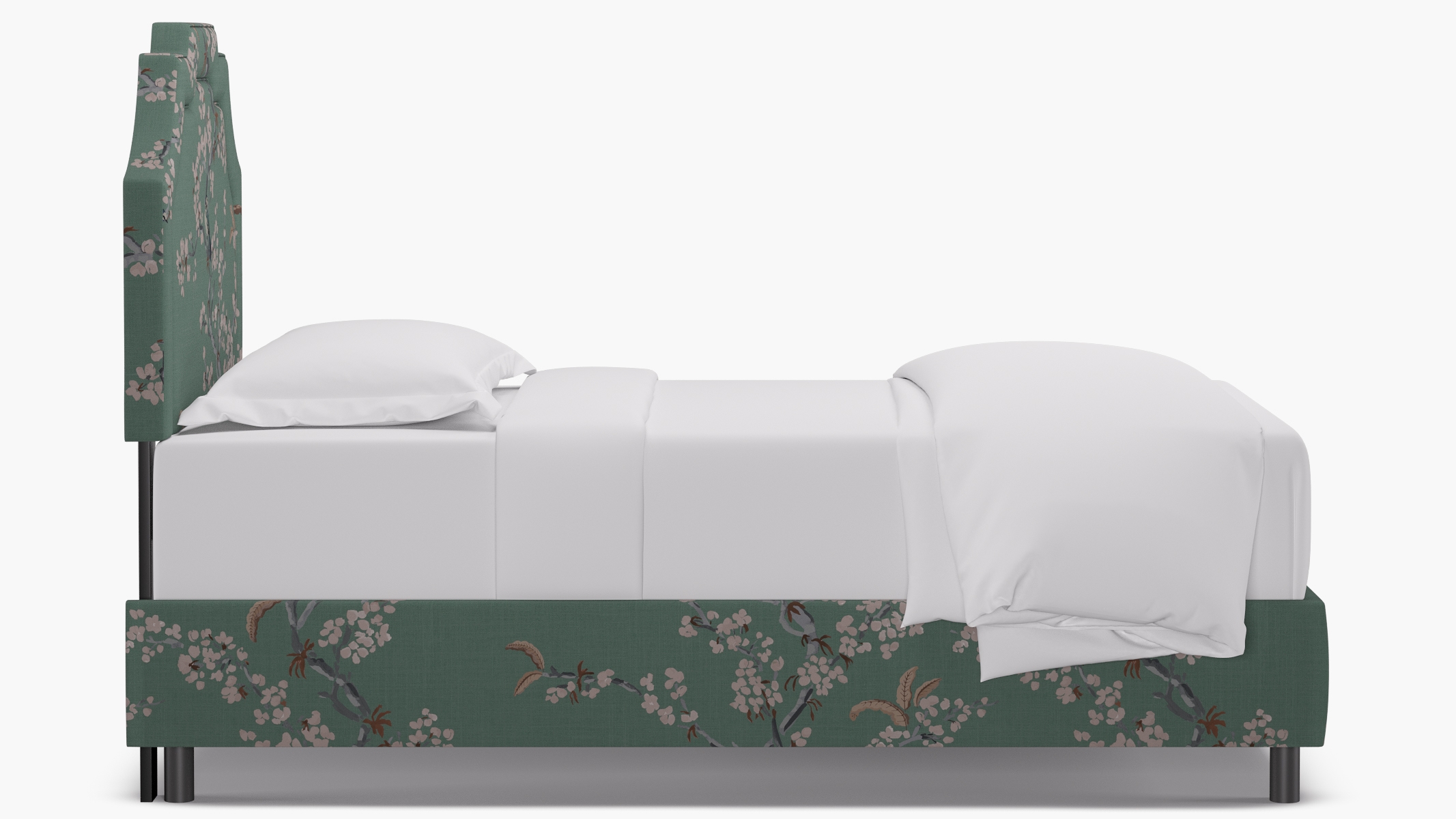Art Deco Bed, Mint Cherry Blossom, Twin - Image 2