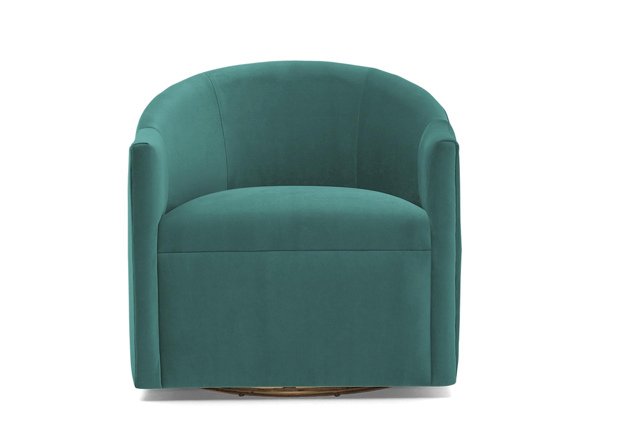 Green Jolie Mid Century Modern Swivel Chair - Essence Aqua - Image 0
