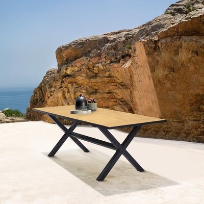 Winlock Outdoor Black Aluminum Rectangular Dining Table - Image 0
