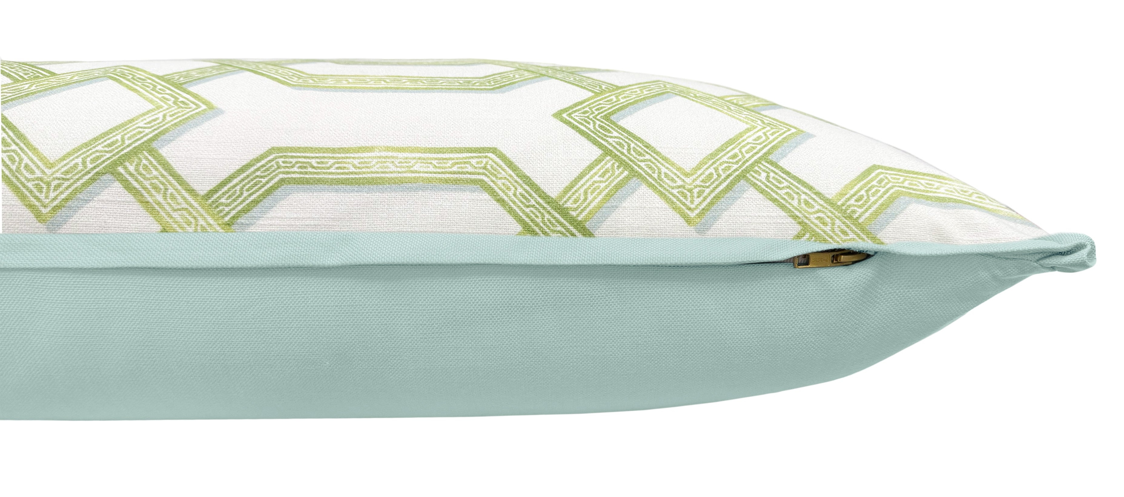 THE XL LUMBAR :: LATTICE PRINT // CELADON | LDC - 14" X 48" / BUTTERFLY FLANGE / Mineral - Image 1