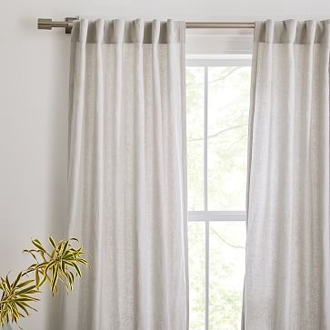 Sheer European Flax Linen Curtain, Pearl Gray, 48"x108", Set of 2 - Image 3
