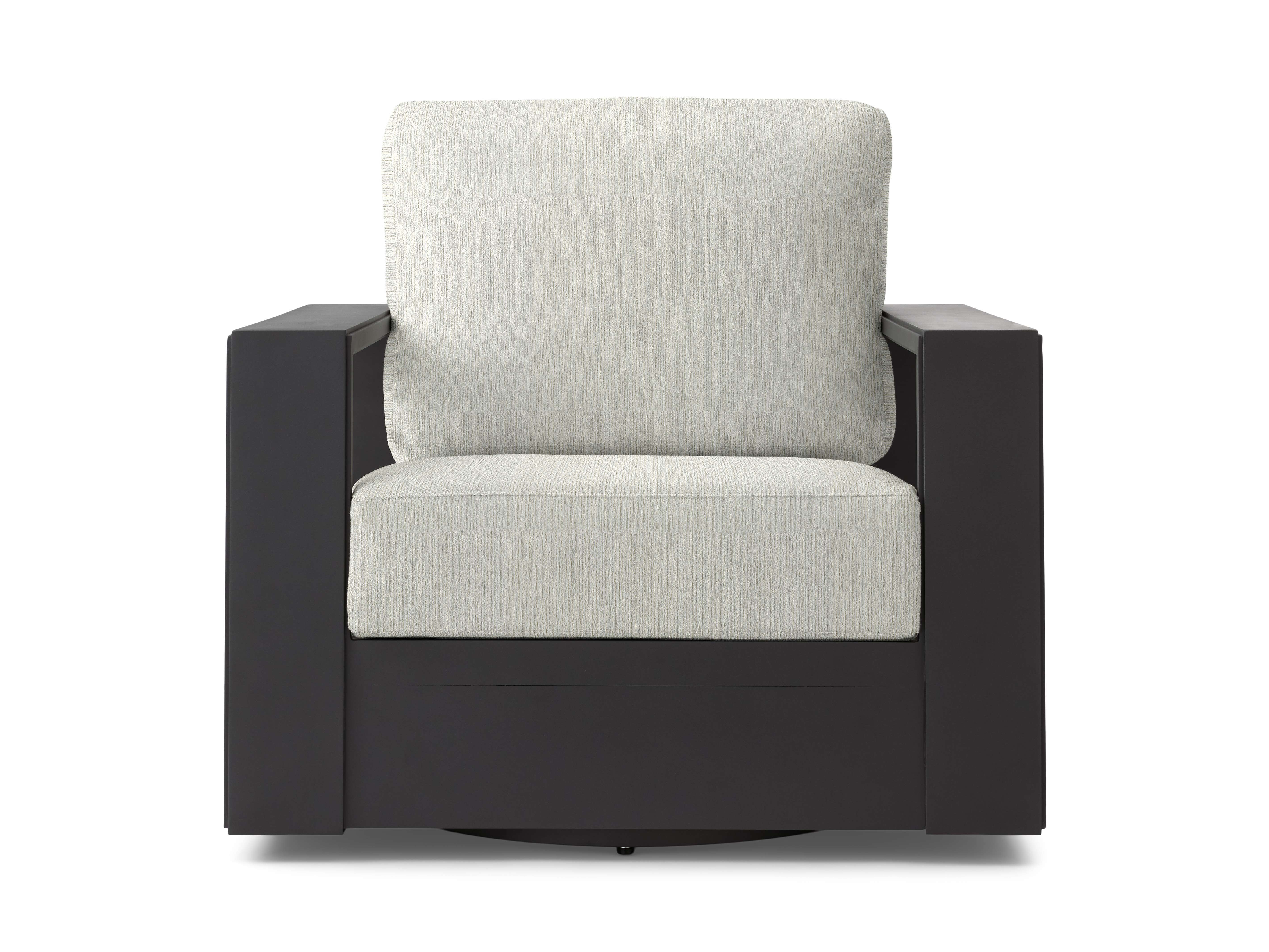 Canyon Outdoor Swivel Chair Aluminum in Gray  Twilly Snow - Image 0