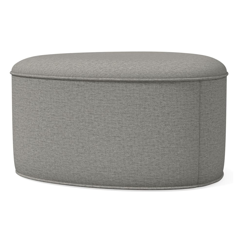 Pebble Ottoman Large, Poly, Twill, Silver, Concealed Supports - Image 0