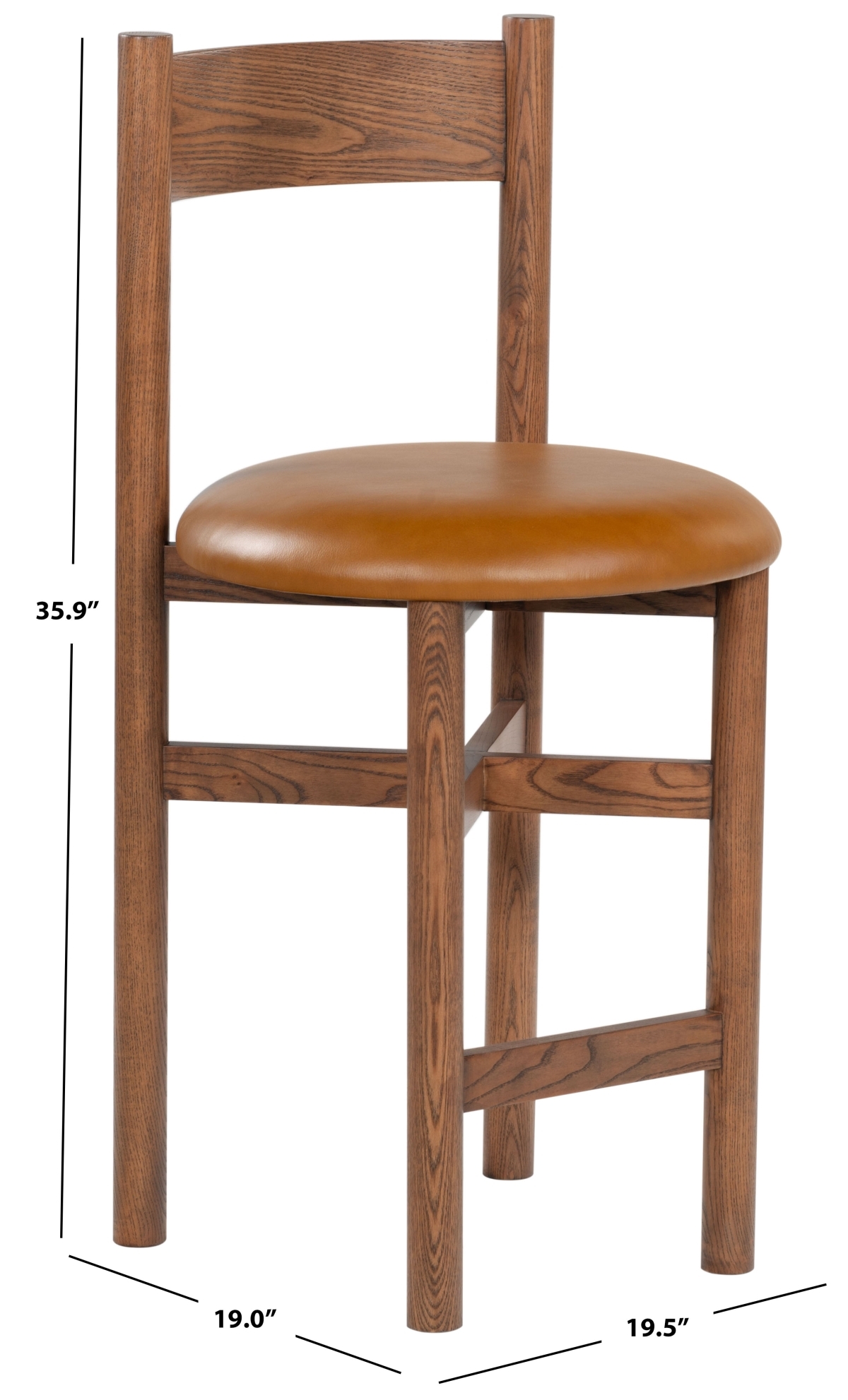 Tayla Counter Stool - Walnut/Brown - Image 8