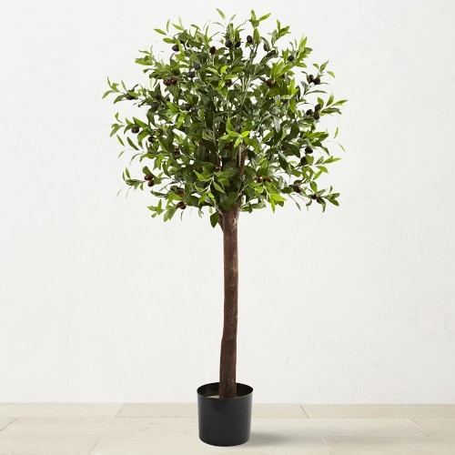 4' Faux Silk Olive Tree Indoor Topiary - Image 0