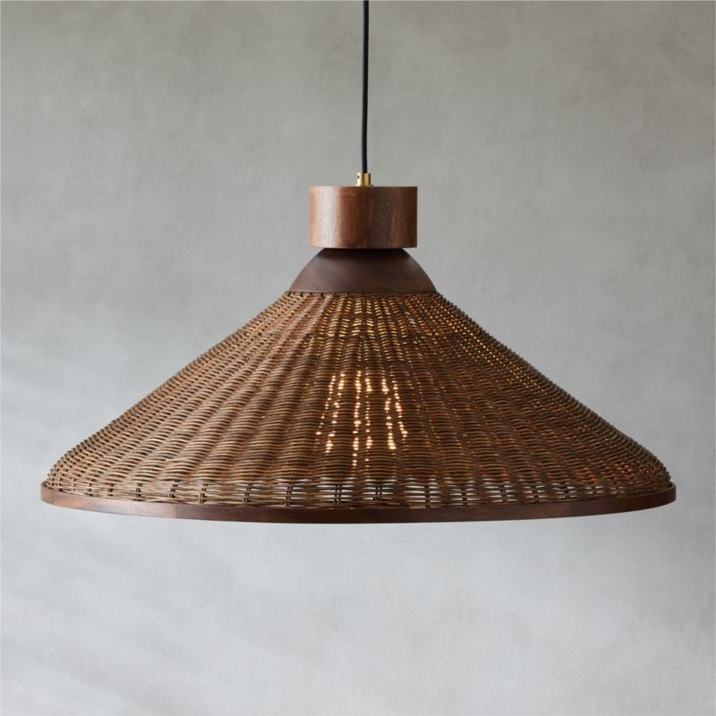 Hakka Conical Rattan Pendant Light - Image 2