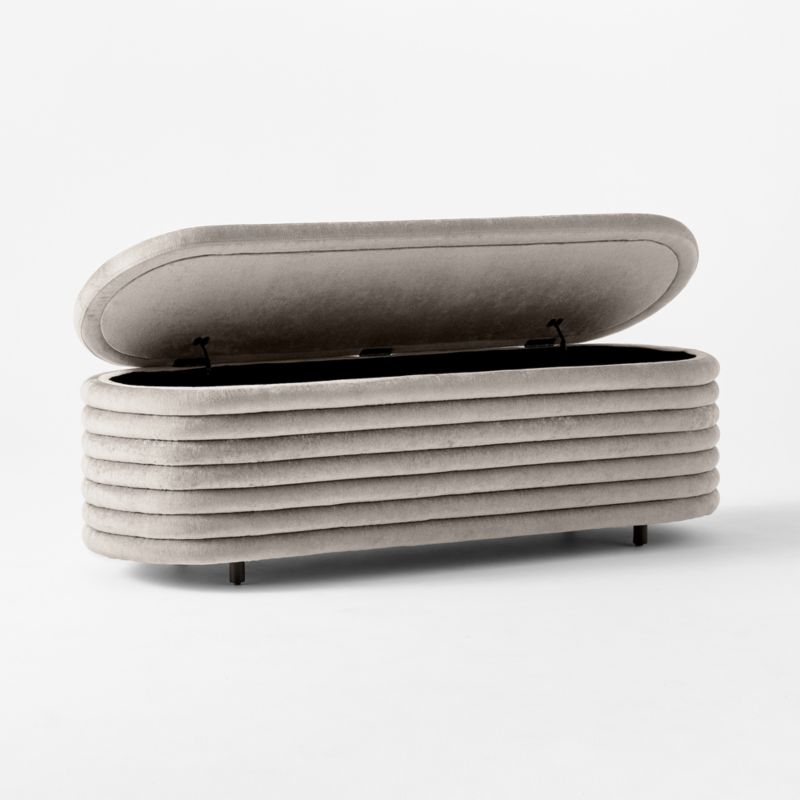 Rialto 60" Warm Grey Storage Bench - Image 4