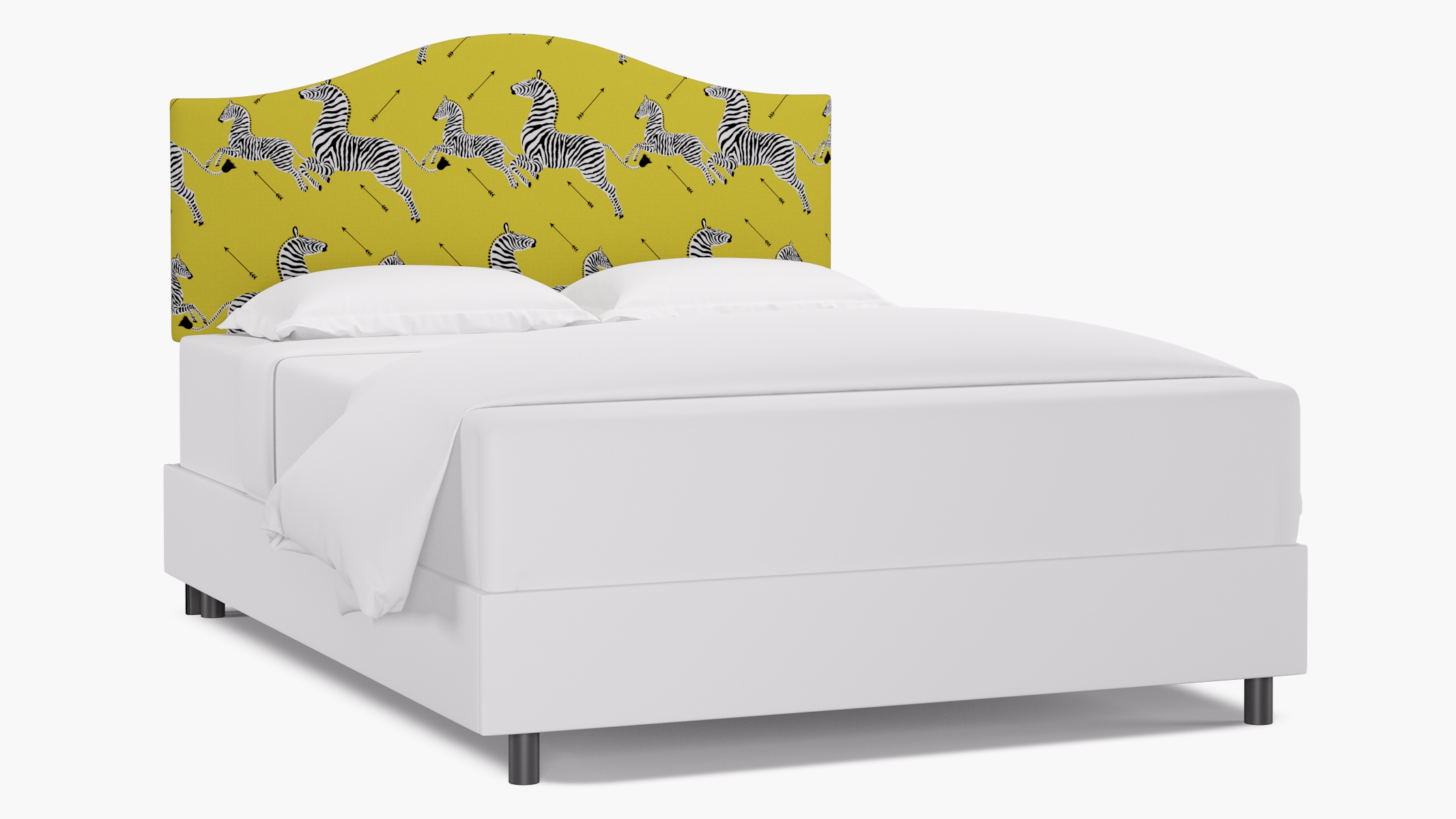 Camelback Headboard, Yellow Zebra, Queen - Image 0
