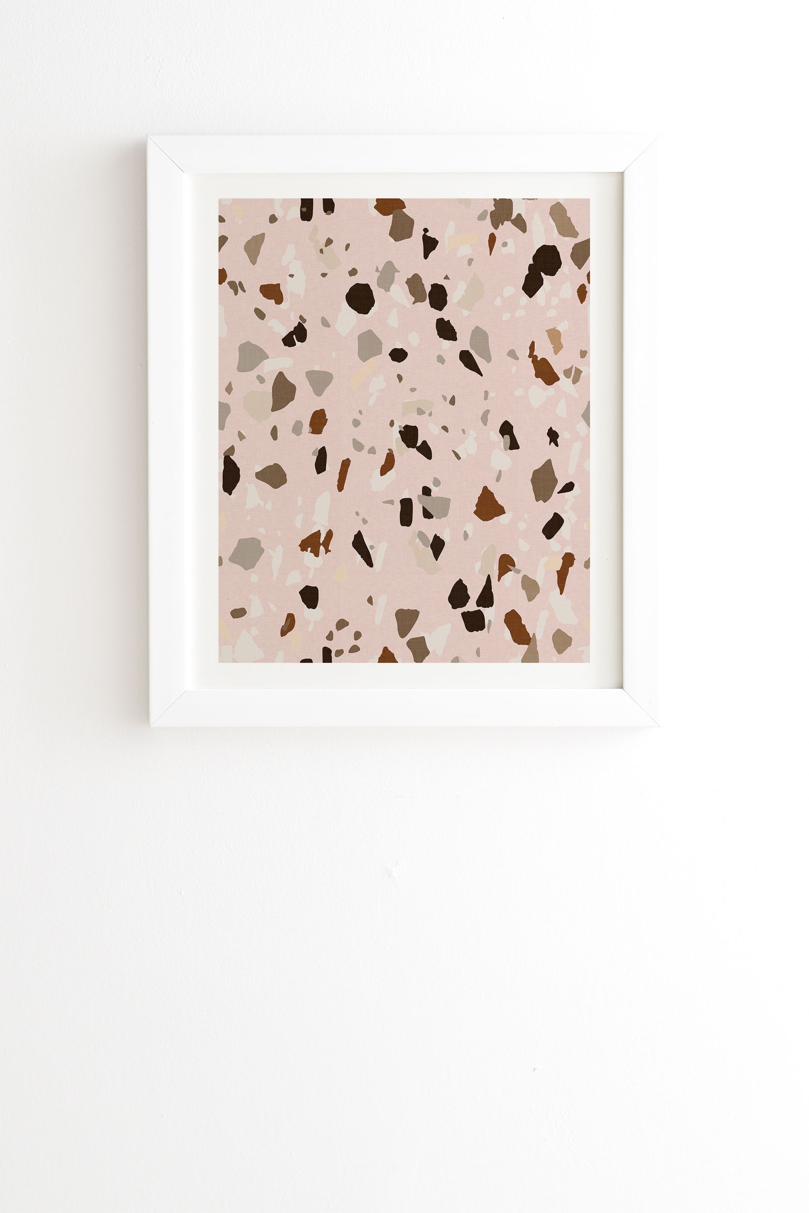 Terrazzo Ochre by Holli Zollinger - Framed Wall Art Basic White 8" x 9.5" - Image 0