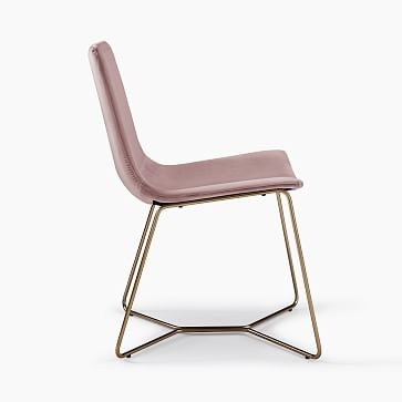 Slope Dining Chair, Set of 2, Distressed Velvet, Mauve, Chrome - Image 3