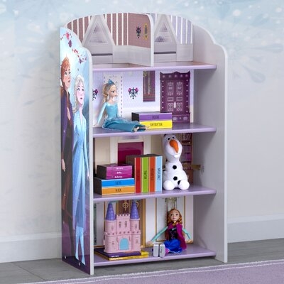 Disney Frozen II Wooden Playhouse 4-Shelf Bookcase For Kids By Delta Children - Image 0