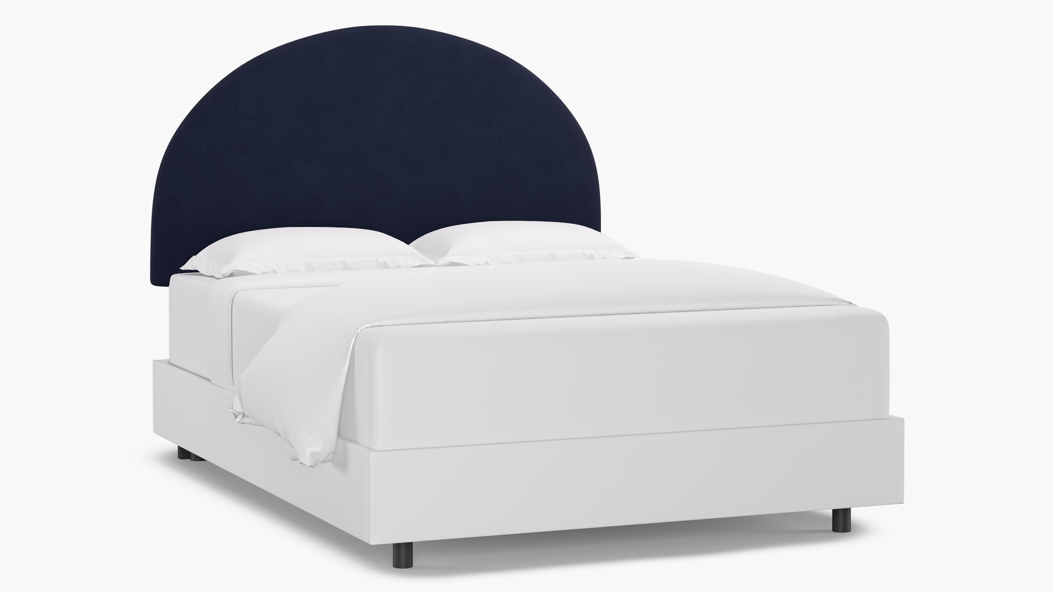 Arched Back Headboard, Navy Classic Velvet, Queen - Image 0