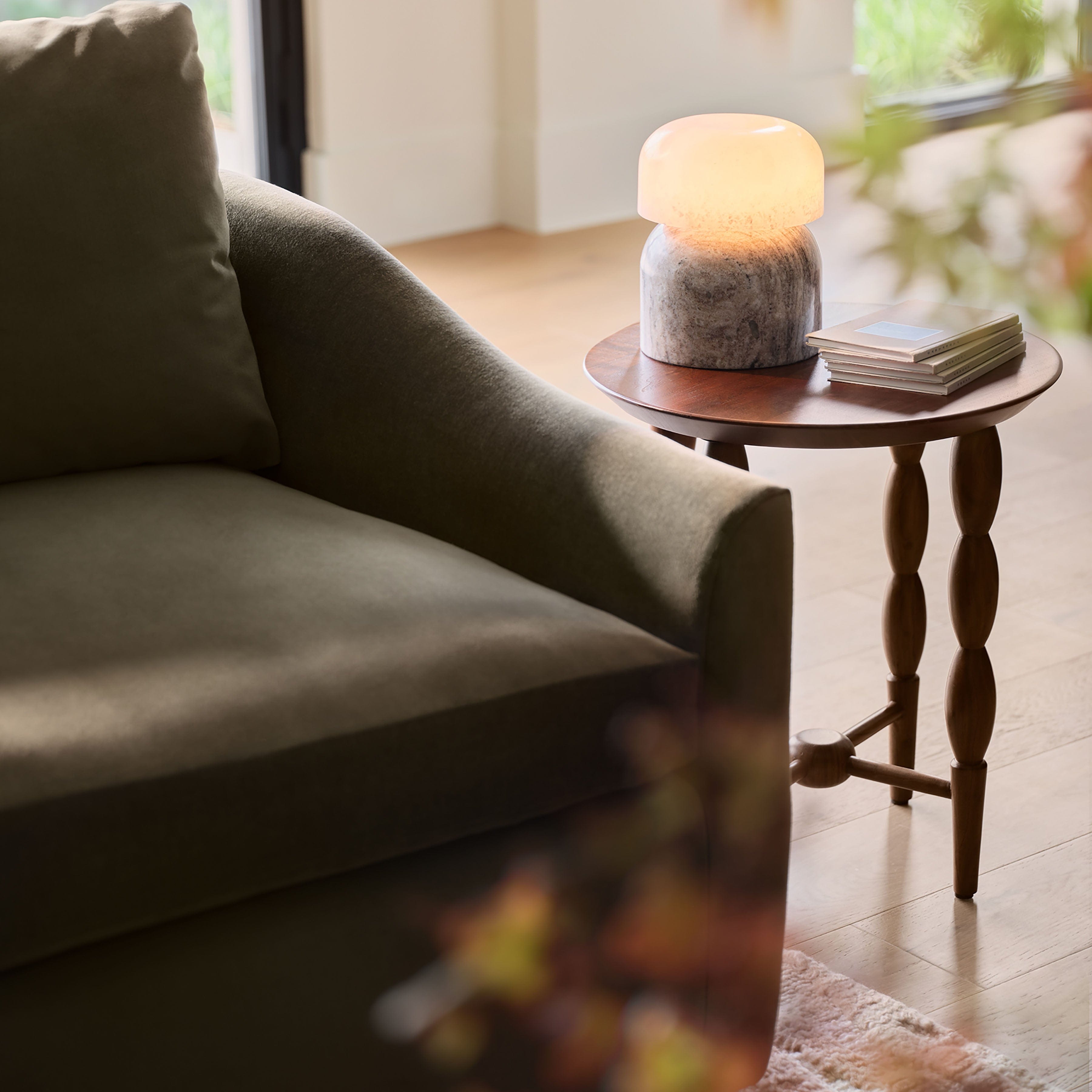 The Citizenry Veda Marble Table Lamp | Tan/Beige - Image 2