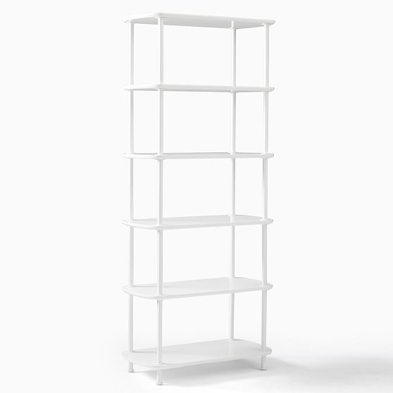 Wood Shelf Unit, Single, Metal &amp; White - Image 0