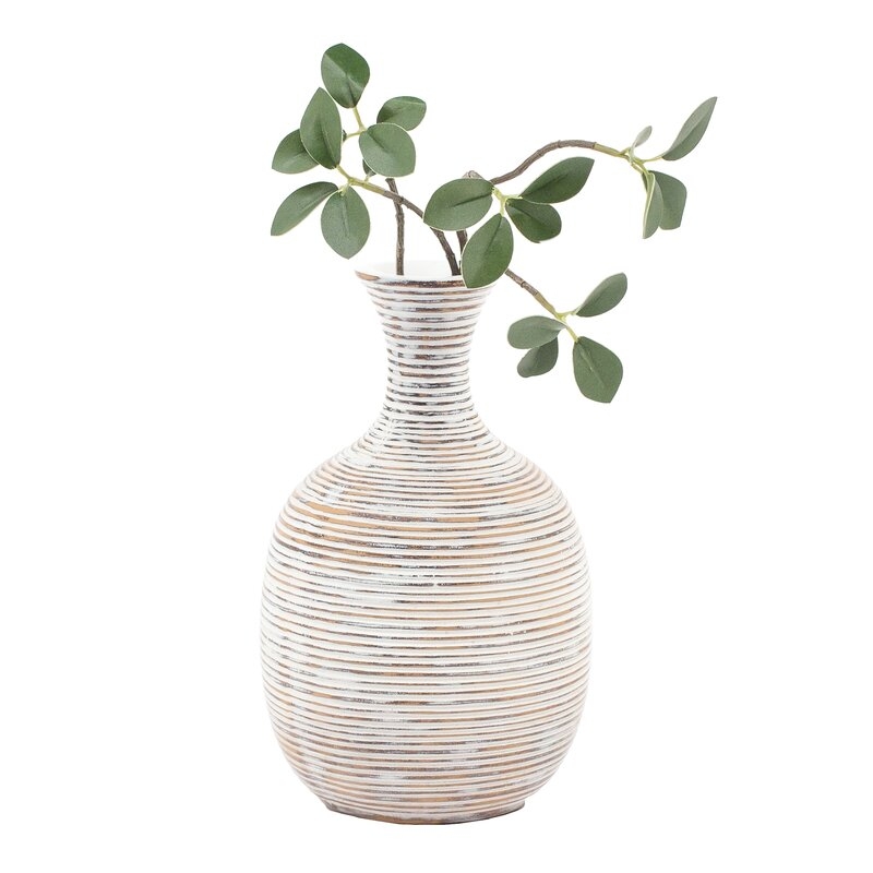 Palomo Ribbed Resin Bulb Table Vase - Image 1
