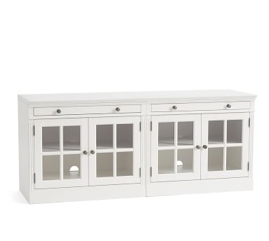 Livingston 70" Media Console with Mixed Cabinets, Montauk White - Image 3