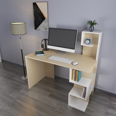 Modern Study Desk Computer Desk Study Desk Computer Desk With Bookshelf - Image 0