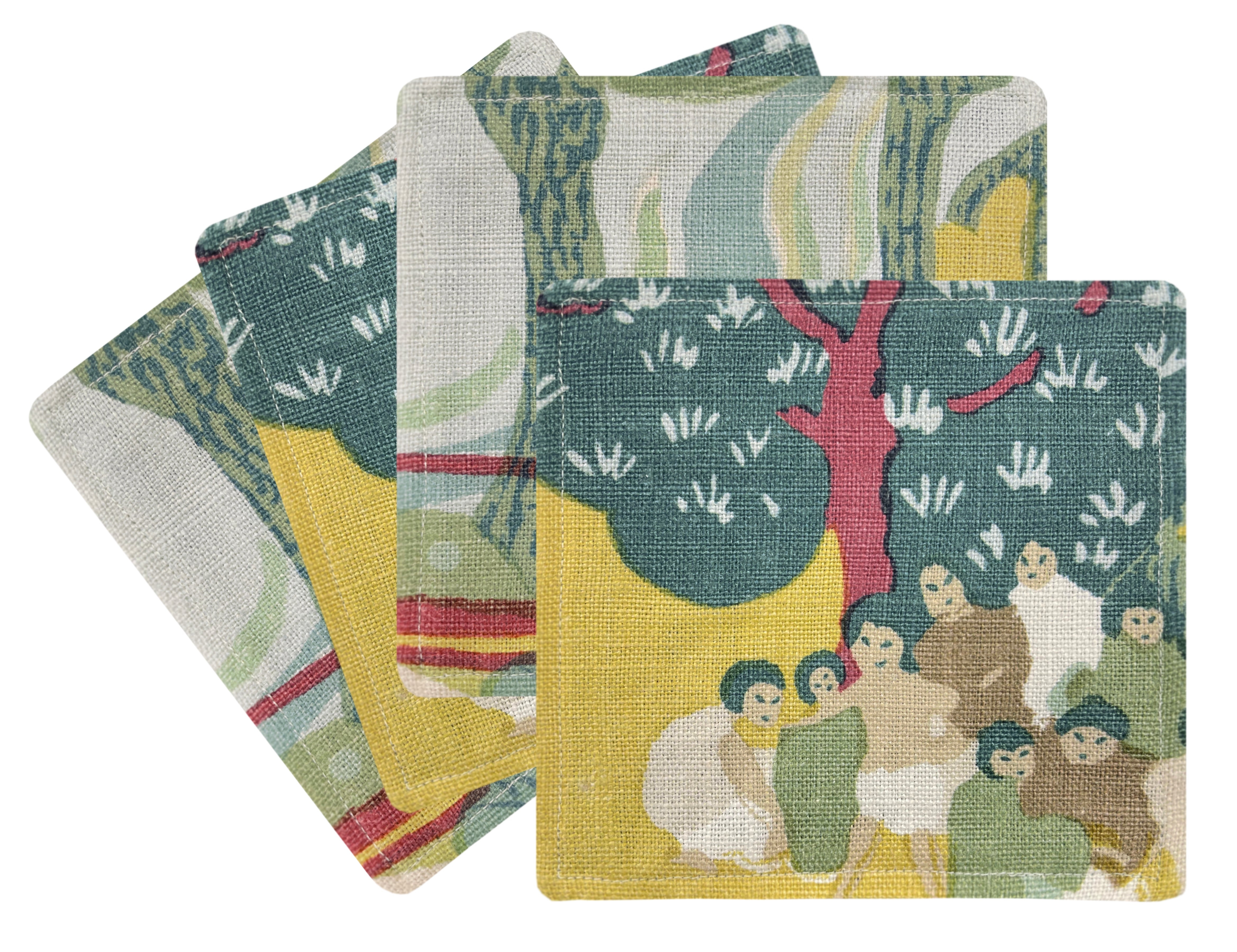 COCKTAIL NAPKINS :: PEARL RIVER // YELLOW | SCHUMACHER - Spa Blue - Image 0