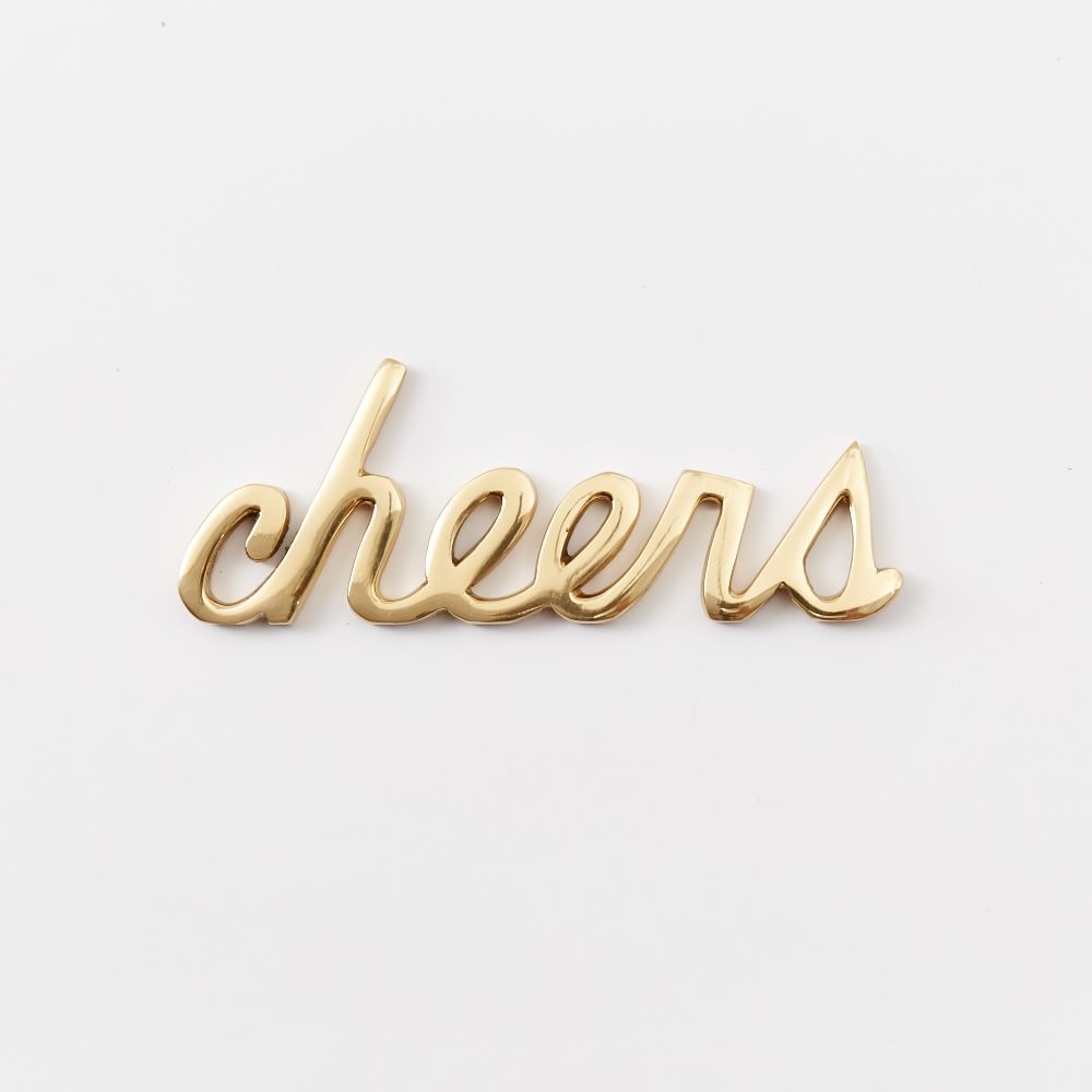 Brass Word Object, Cheers - Image 0