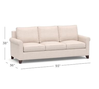 Cameron Roll Arm Upholstered Side Sleeper Sofa, Polyester Wrapped Cushions, Park Weave Ivory - Image 3