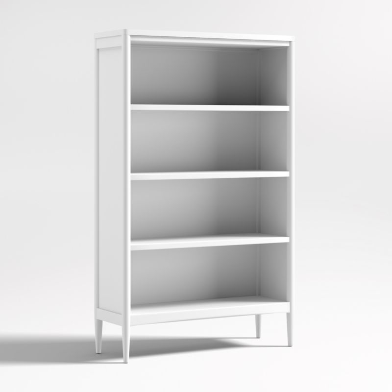 Hampshire Tall White Wood 4-Shelf Kids Bookcase - Image 1