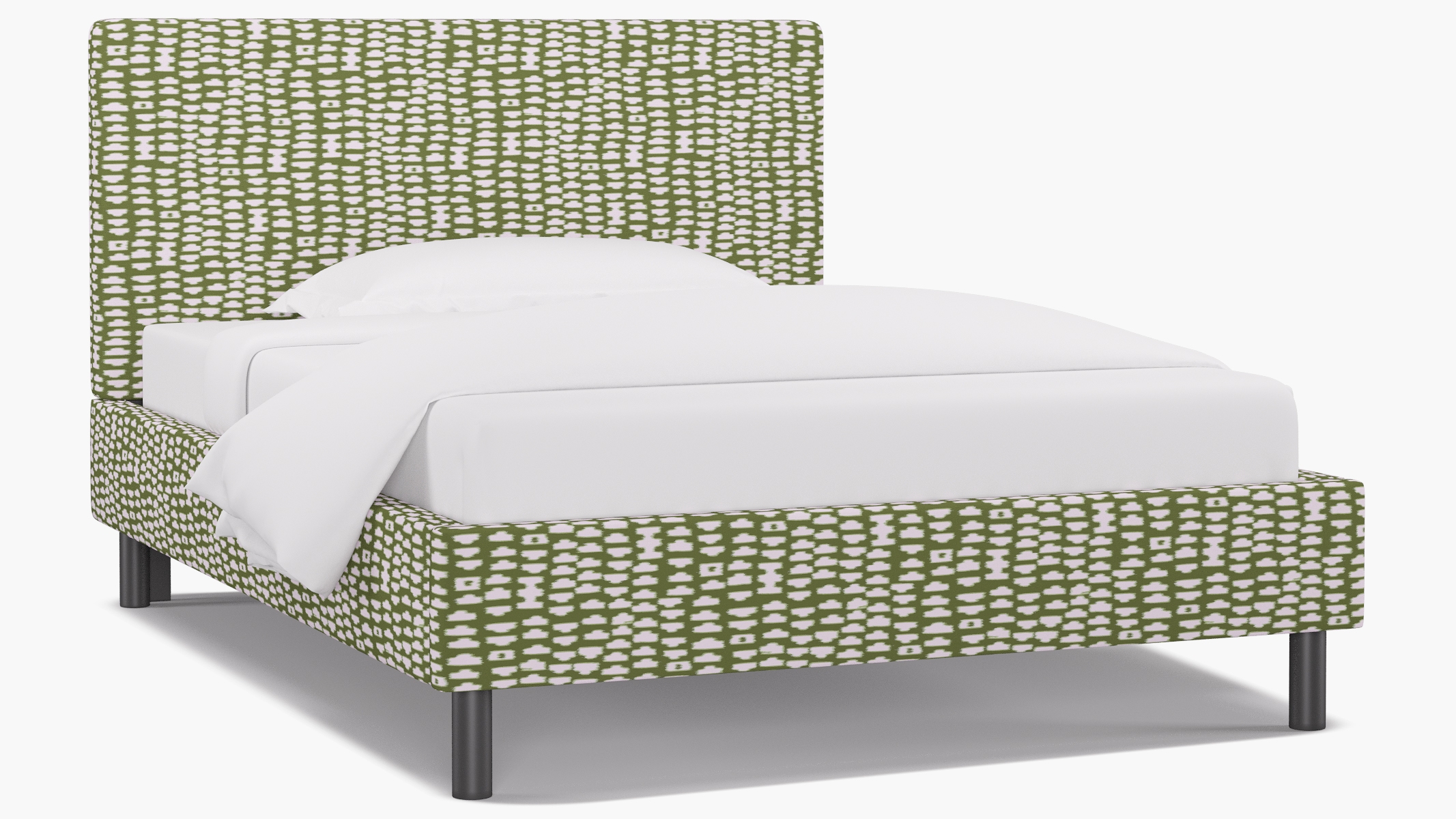 Tailored Platform Bed, Olive Odalisque, Full - Image 1