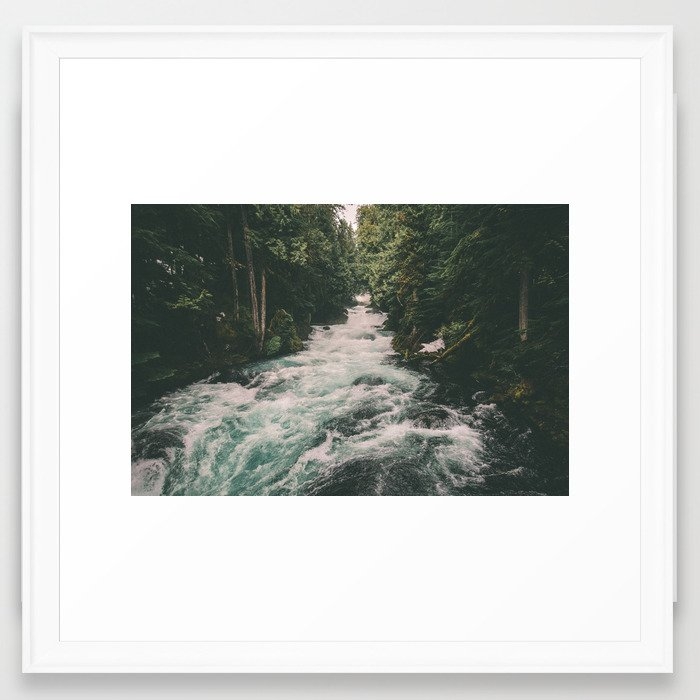 Mckenzie River Framed Art Print by Hannah Kemp - Scoop White - Medium(Gallery) 20" x 20"-22x22 - Image 0