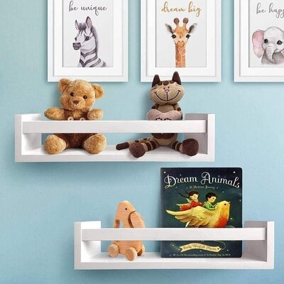 Wall Mount Floating Shelves, Display Wall Shelf For Kitchen Spice Rack, Bathroom Decor, Book Shelf Organizer Or Baby Nursery - Image 0